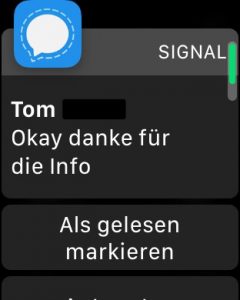 Signal auf der Apple Watch